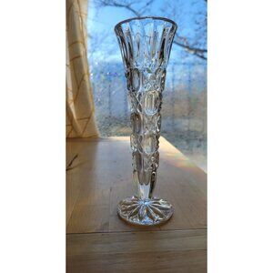 Crystal Footed Bud Vase 8” Vintage Gorgeous